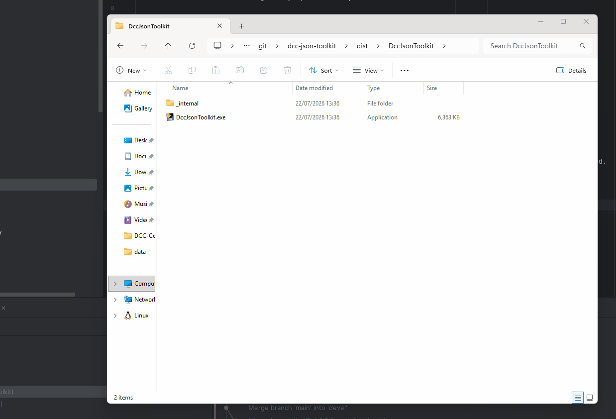 GIF displaying a simple use of the EXE file